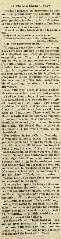 yesvirginiathereisasantaclausclipping